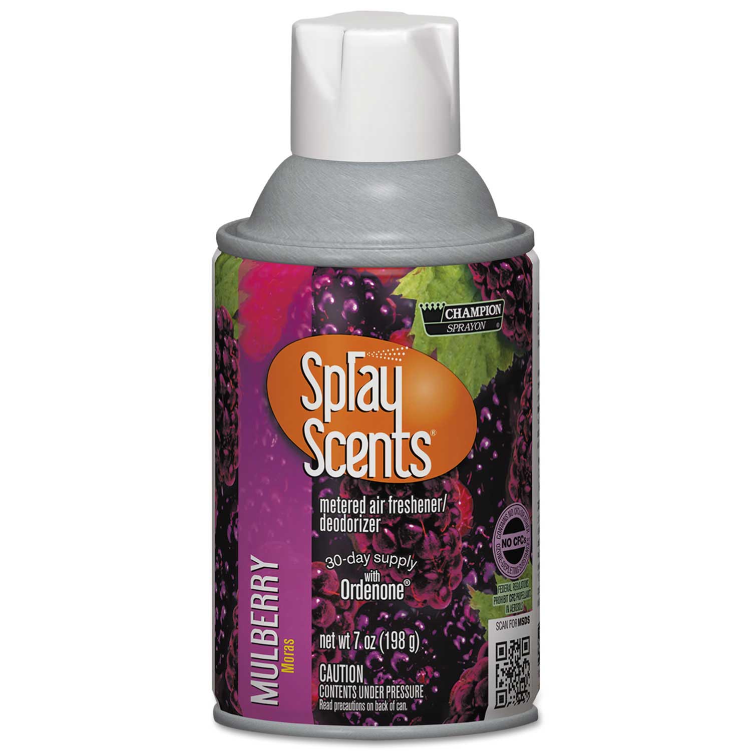 Champion Sprayon SPRAYScents Metered Air Freshener Refill, Mulberry, 7 oz Aerosol Spray, 12/Carton Champion Sprayon SPRAYScents Metered Air Freshener Refill, Mulberry, 7 oz Aerosol Spray, 12/Carton