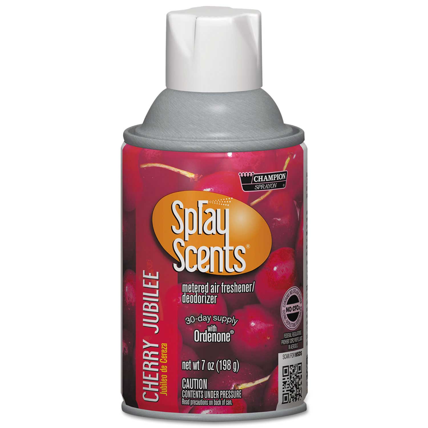Champion Sprayon SPRAYScents Metered Air Freshener Refill, Cherry Jubilee, 7 oz Aerosol Spray, 12/Carton Champion Sprayon SPRAYScents Metered Air Freshener Refill, Cherry Jubilee, 7 oz Aerosol Spray, 12/Carton