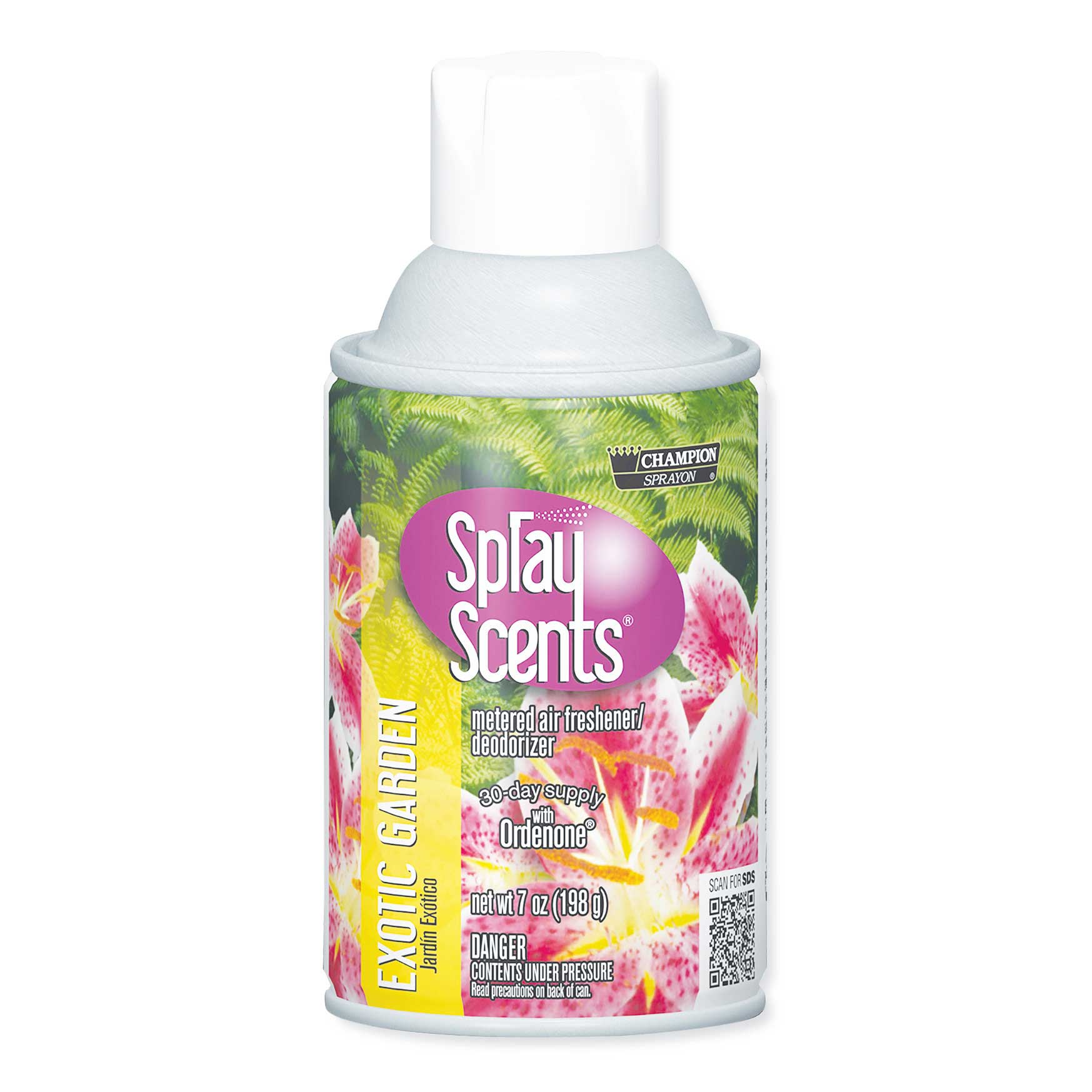 Champion Sprayon SPRAYScents Metered Air Freshener Refill, Pina Colada, 7 oz Aerosol Spray, 12/Carton