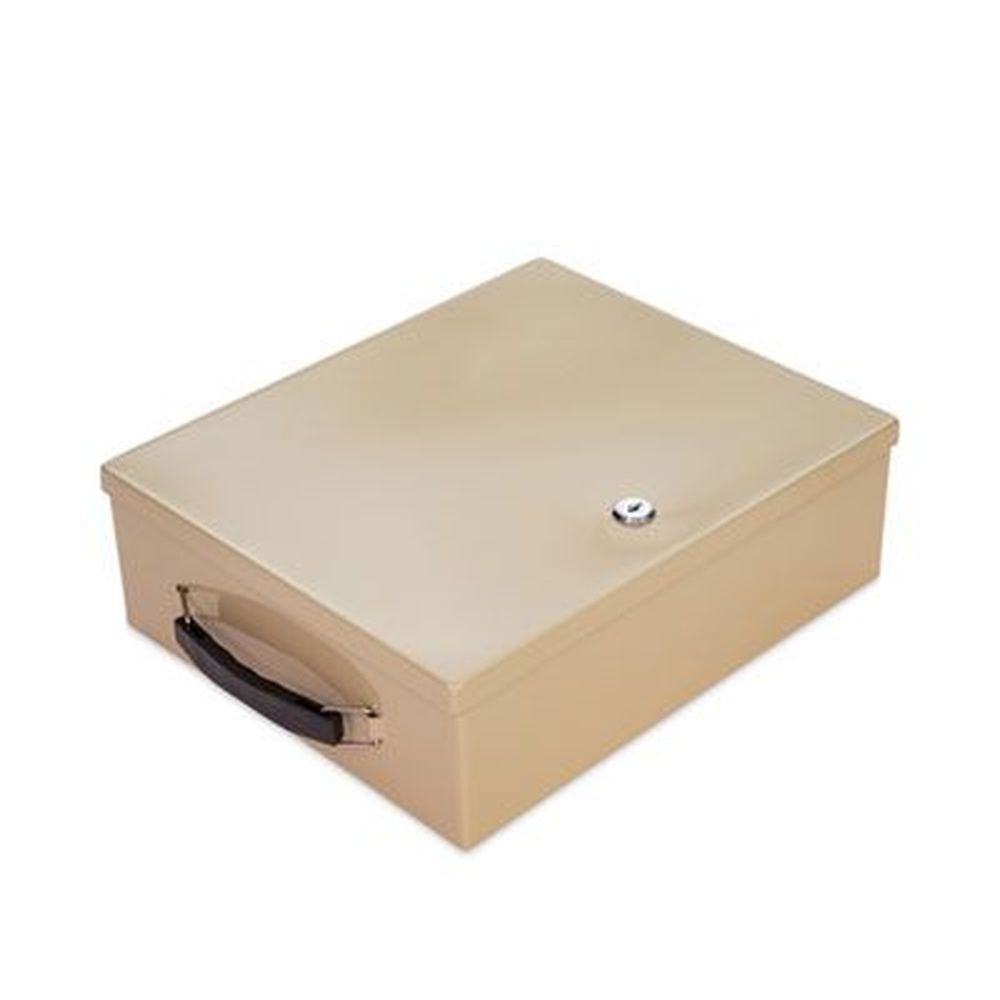Jumbo Locking Cash Box, 1 Compartment, 14.38 x 11 x 4.13, Sand Jumbo Locking Cash Box, 1 Compartment, 14.38 x 11 x 4.13, Sand