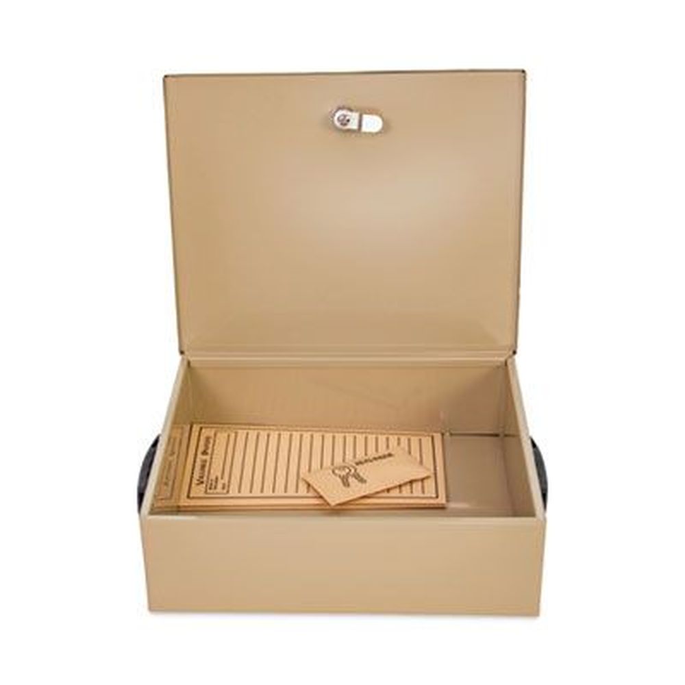 Jumbo Locking Cash Box, 1 Compartment, 14.38 x 11 x 4.13, Sand Jumbo Locking Cash Box, 1 Compartment, 14.38 x 11 x 4.13, Sand