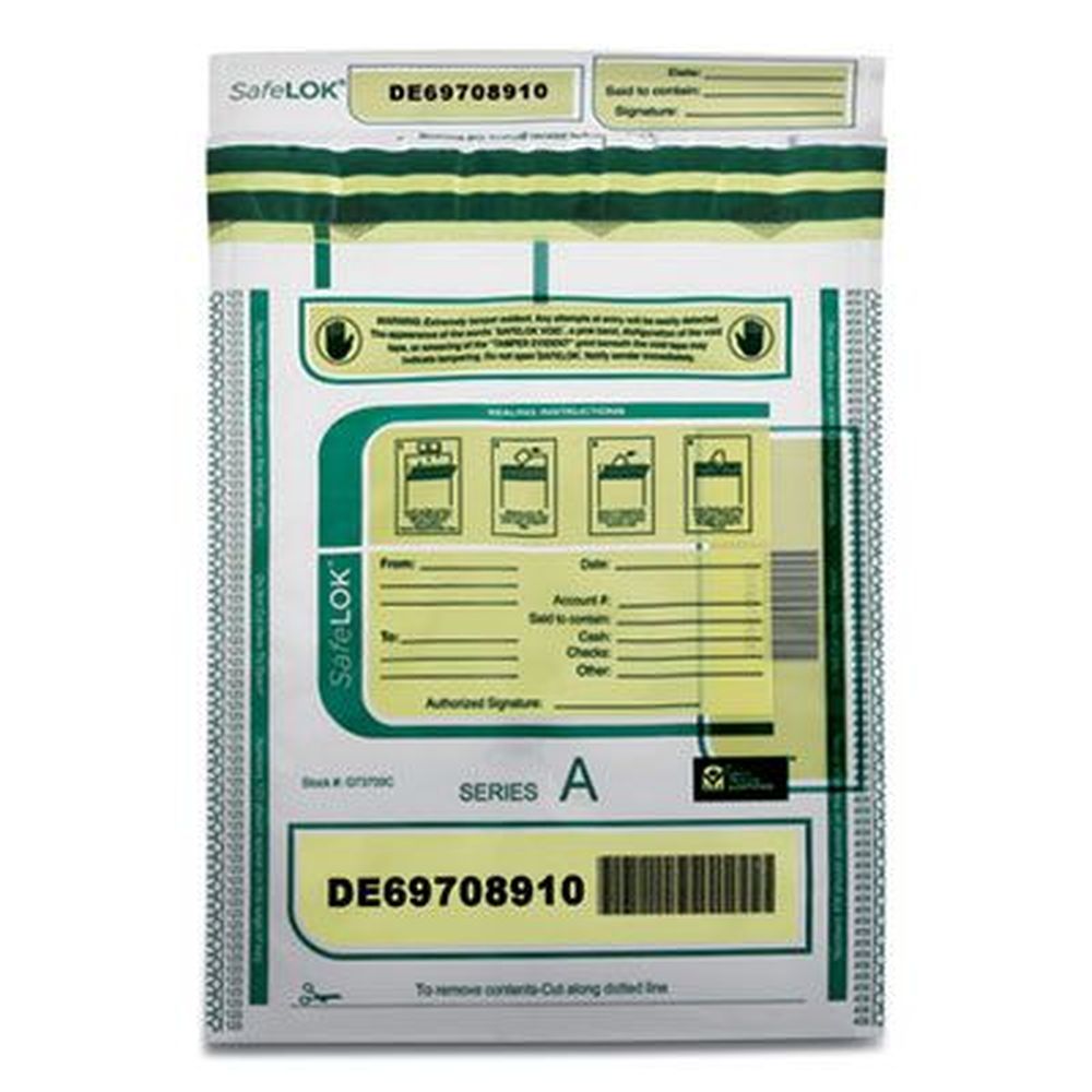 Safelok Clear Plastic Deposit Bag, 9 X 12 Inch -- 100 Per Pack