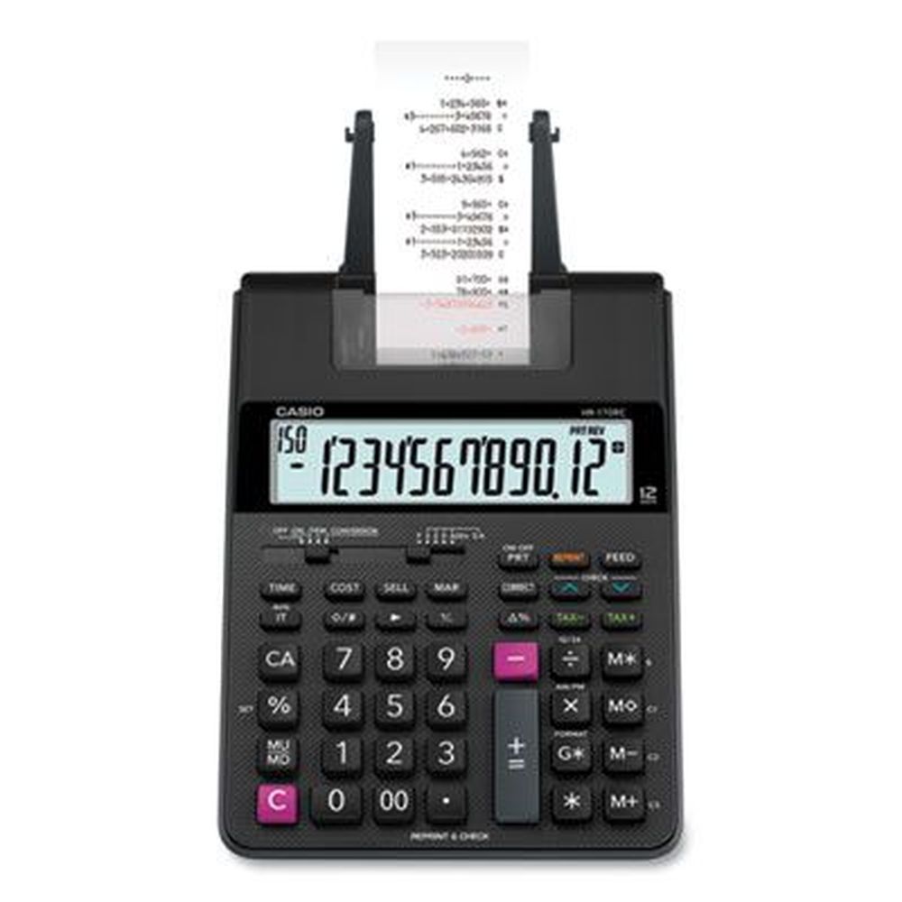Casio Black/red Print Hr170r Printing Calculator With 2 Lines Per Second