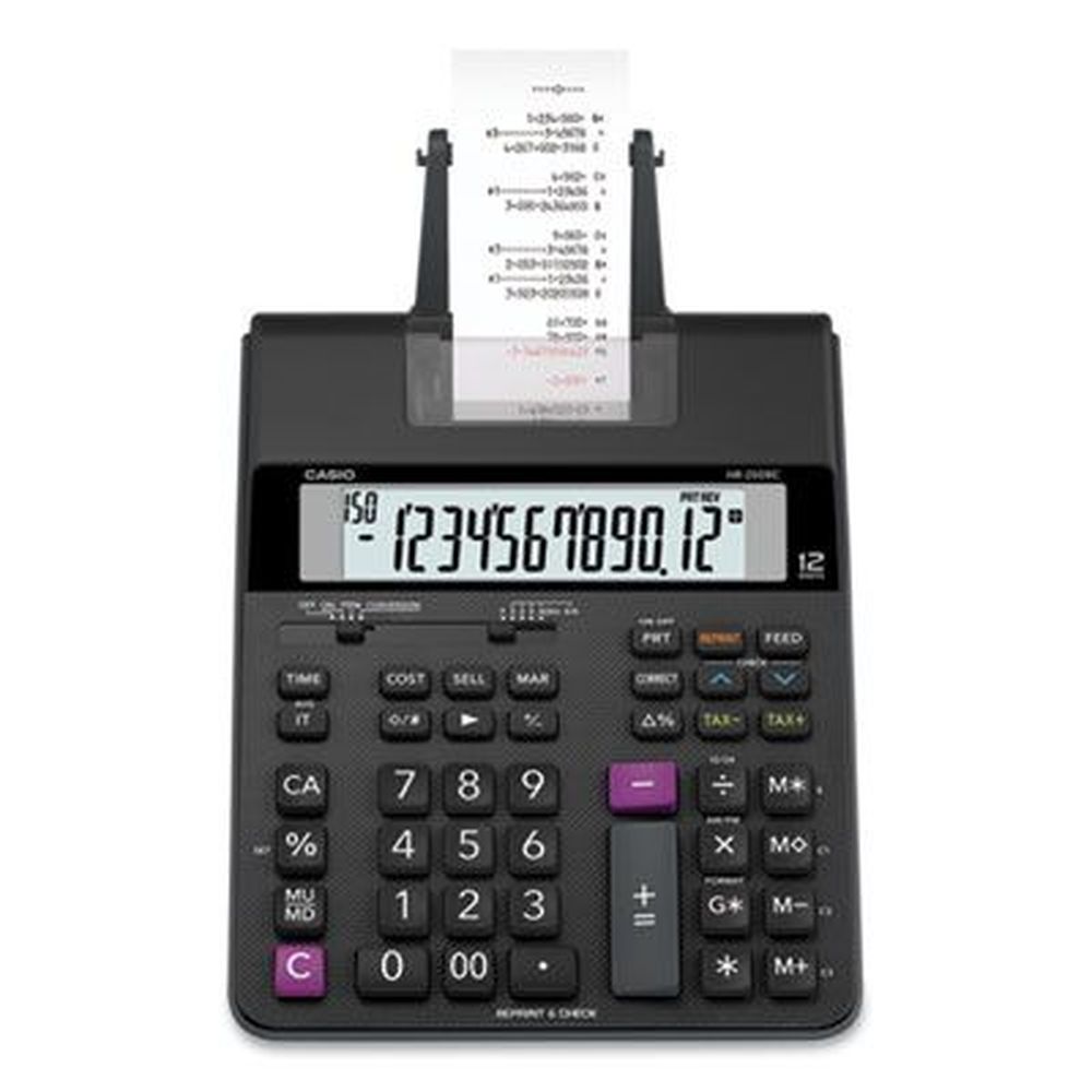 Casio Black/red Print Hr200rc Printing Calculator With 2.4 Lines Per Second