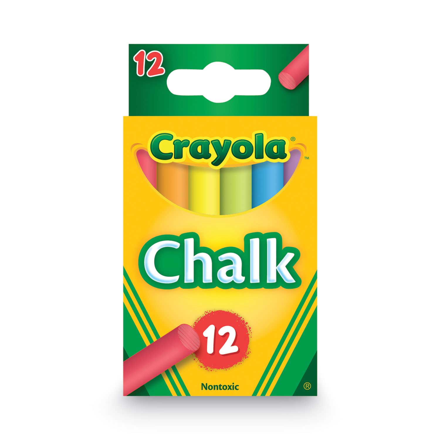 Crayola 6 Assorted Colors Chalk - 12 sticks per box -- 1 box