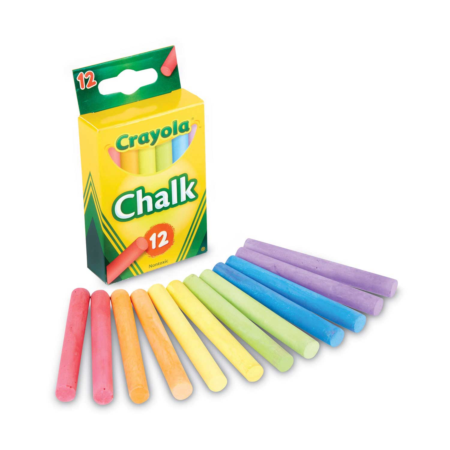 Crayola 6 Assorted Colors Chalk - 12 sticks per box -- 1 box