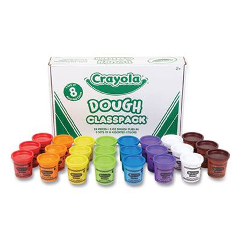 Crayola 8 Assorted Colors Dough Classpack Clay, 3 Ounce -- 24 Per Pack