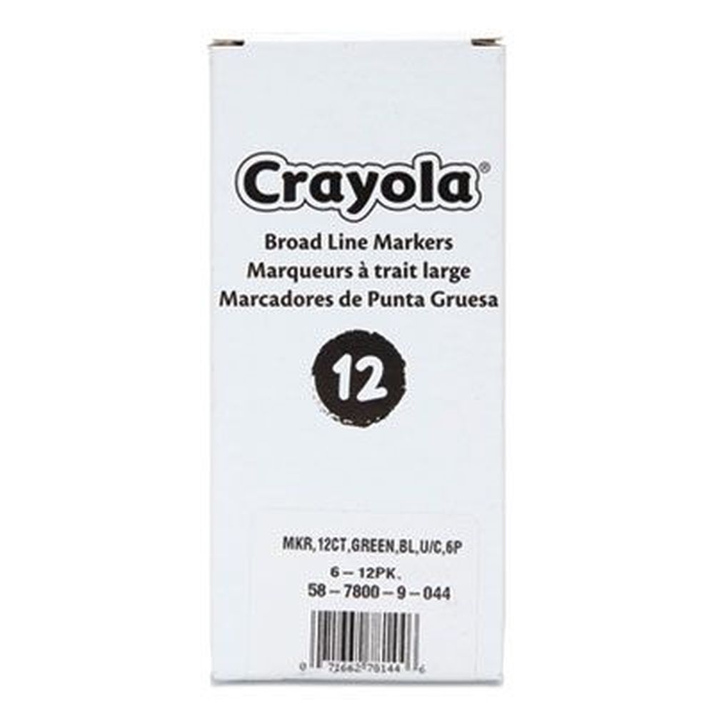 Crayola Green Broad Bullet Tip Broad Line Washable Marker -- 12 Per Box