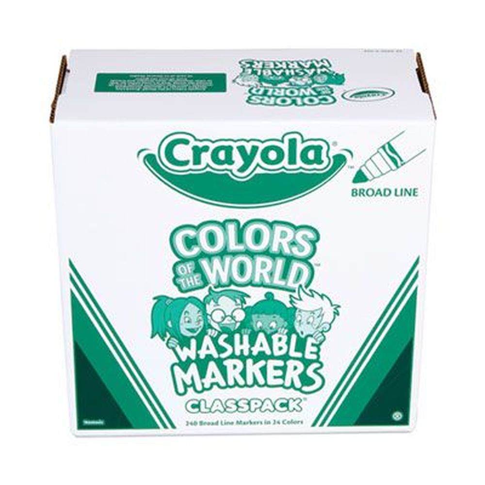 Crayola Ultra-clean Broad Bullet Tip Washable Marker Classpack - 8 Assorted Colors -- 192 Per Pack
