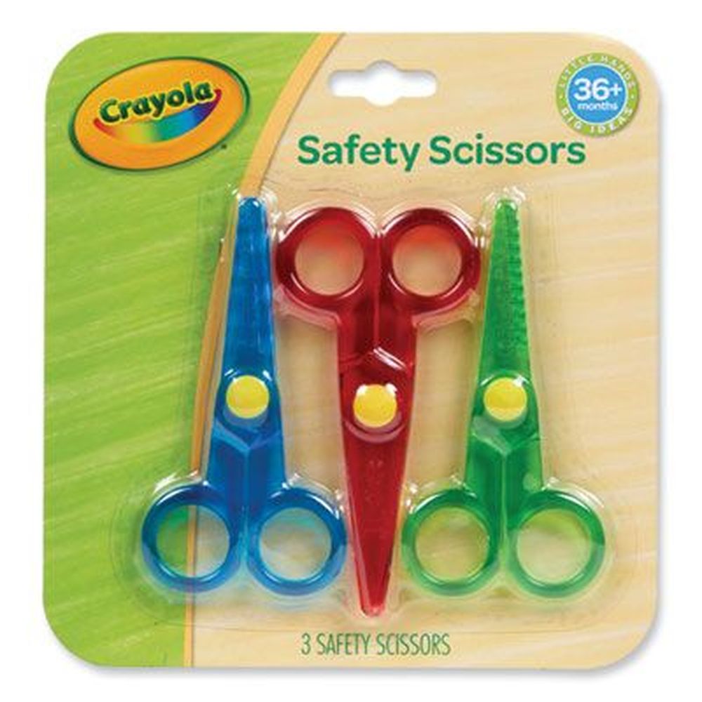 Safety Scissors, Rounded Tip, Straight Handle, Assorted Handle Colors, 3/Pack Safety Scissors, Rounded Tip, Straight Handle, Assorted Handle Colors, 3/Pack