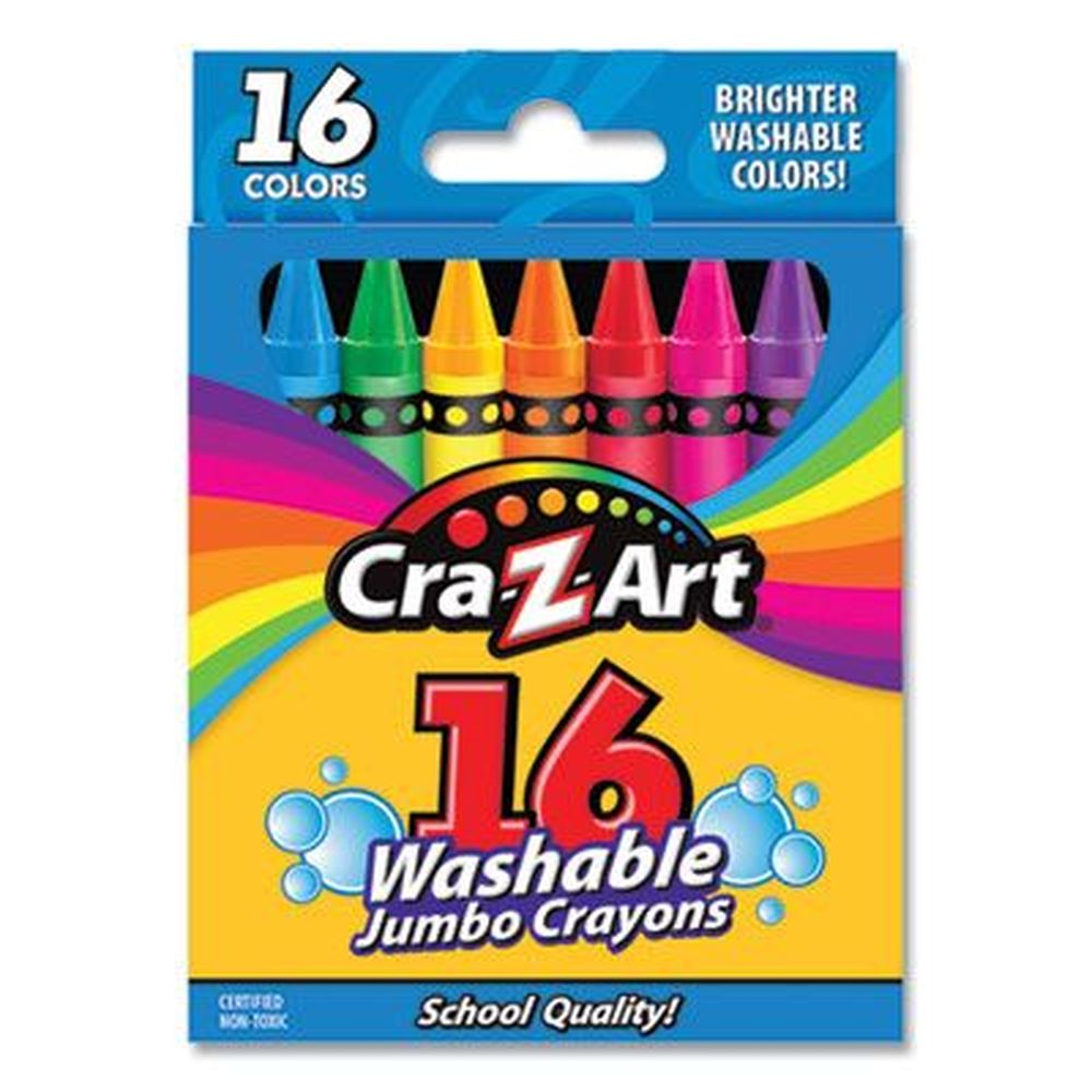 Cra-z-art Assorted Colors Washable Jumbo Crayons -- 16 Per Pack