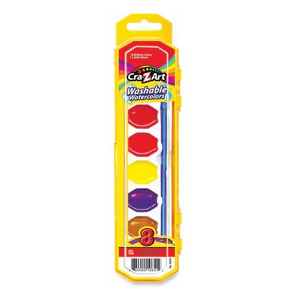 Cra-z-art 8 Assorted Colors Washable Watercolors - Palette Tray