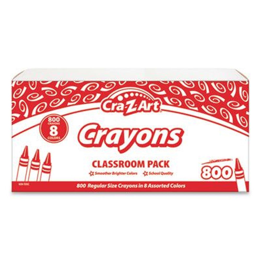 Cra-z-art 8 Assorted Colors Crayons -- 800 Per Pack