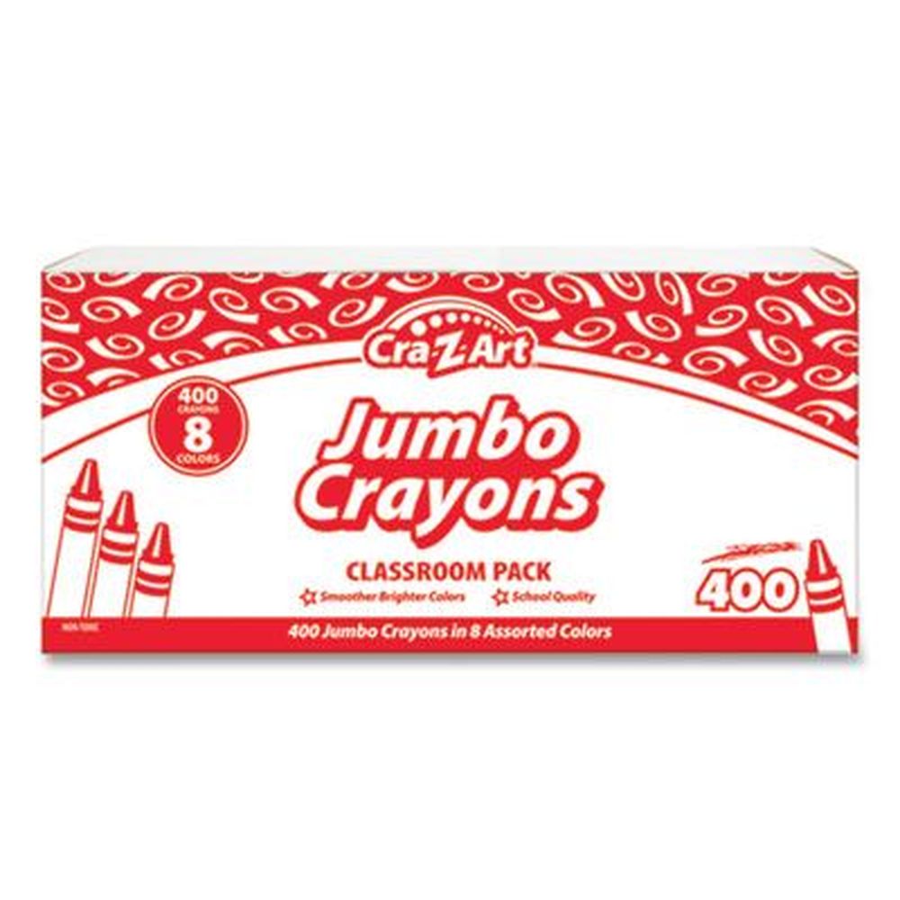 Cra-z-art 8 Assorted Colors Jumbo Crayons -- 400 Per Pack