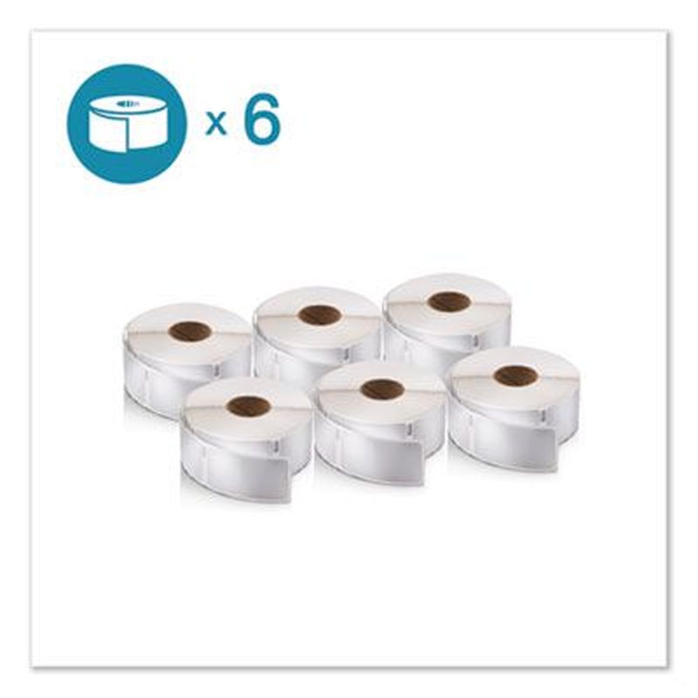 Dymo Labelwriter White Address Labels, 0.75 X 2 Inch - 500 Per Roll -- 6 Rolls Per Pack