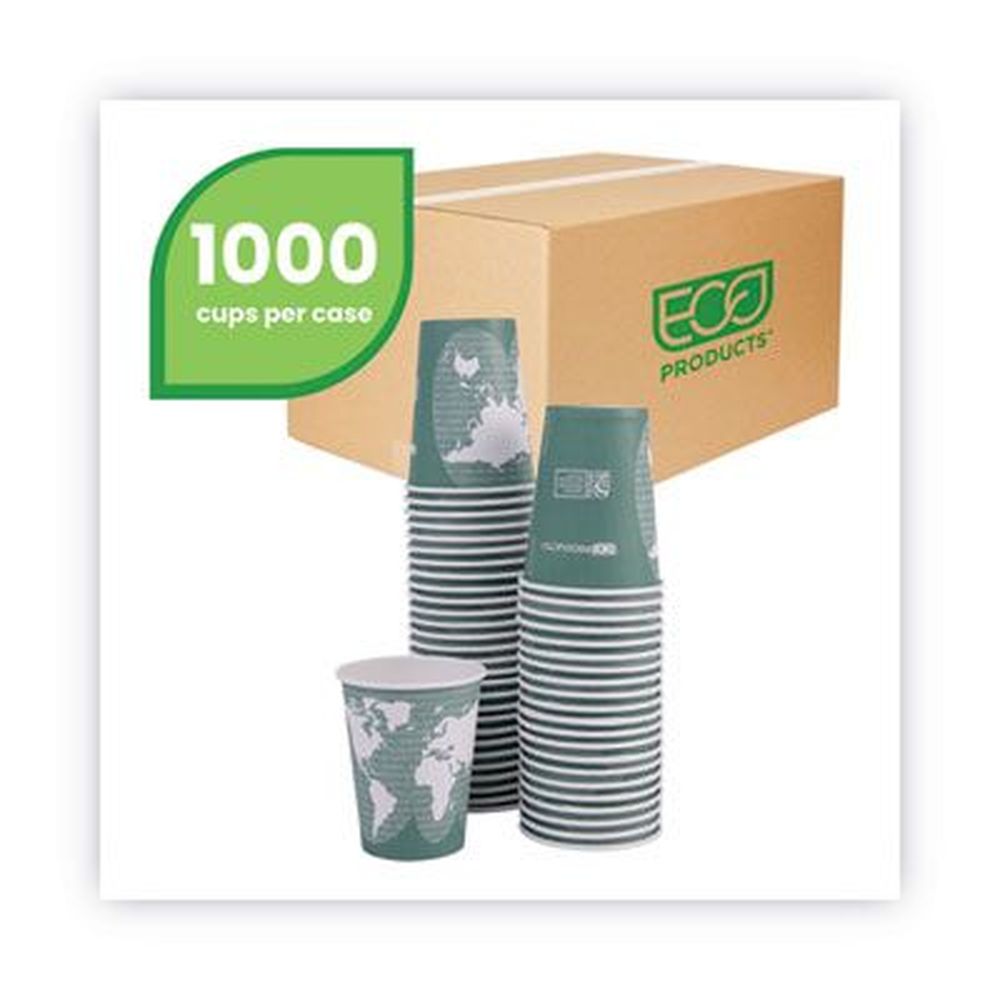 Eco-Products World Art Renewable and Compostable Hot Cup, 12 Ounce, 50 ...