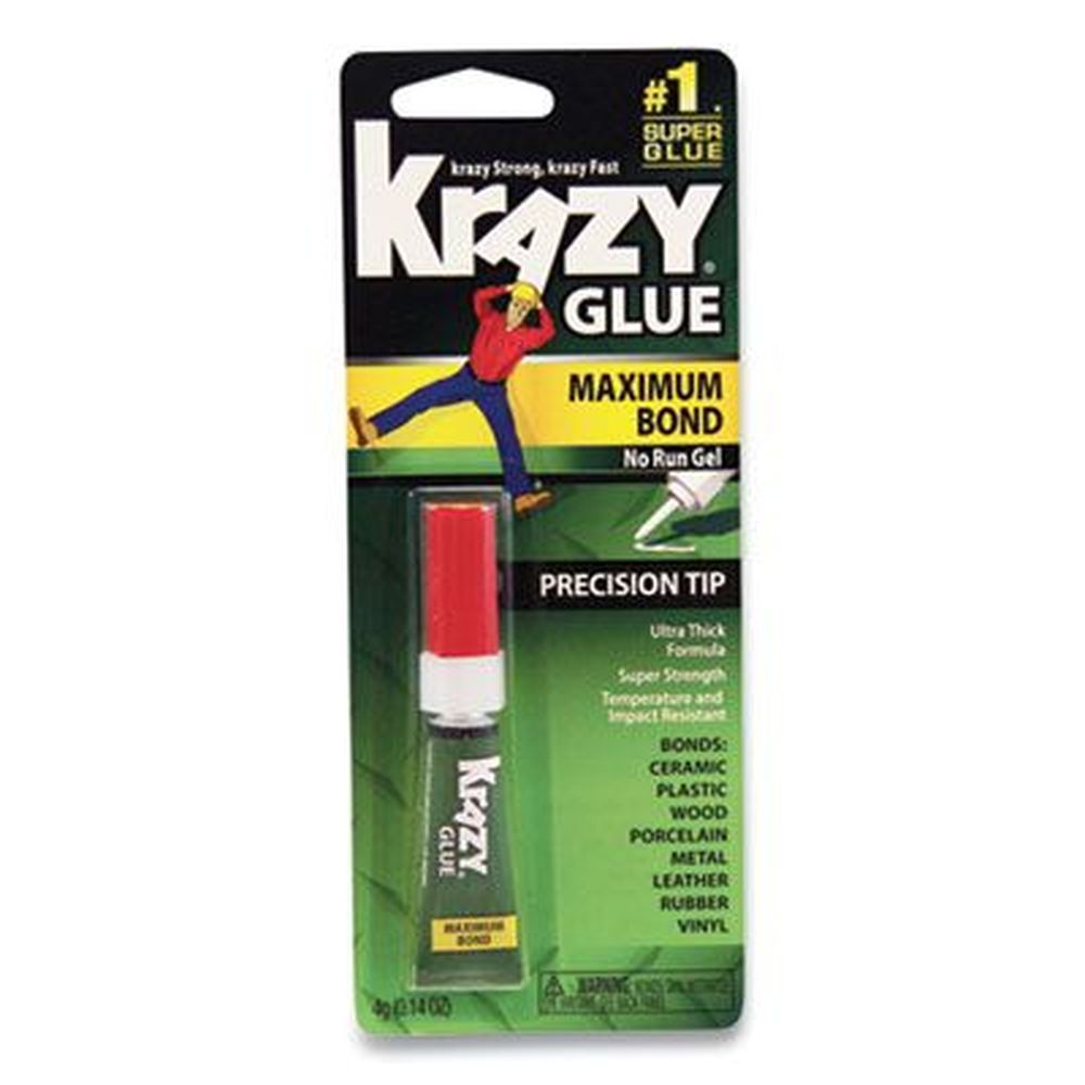 Krazy Glue - Dries Clear Maximum Bond Precision Tip, 0.14 Ounce