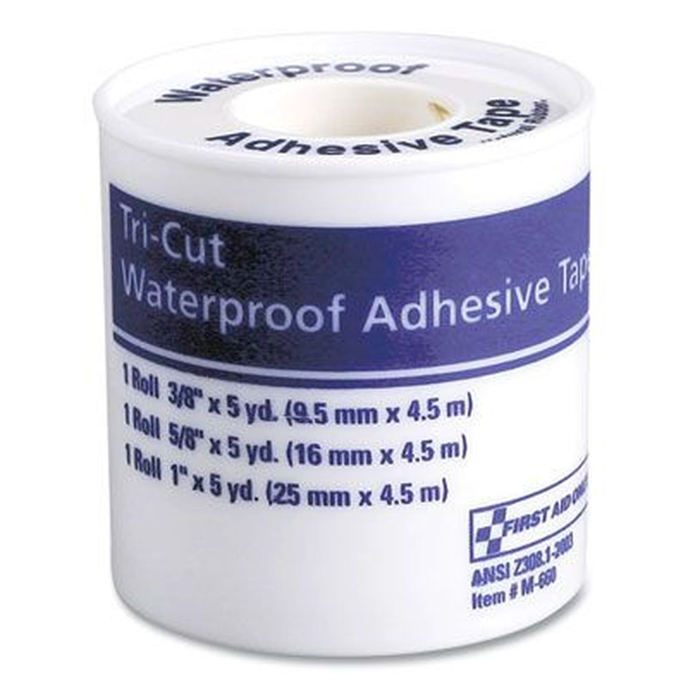 First Aid Only Tri-cut Waterproof-adhesive Medical Tape With Dispenser, 5 Yards Long
