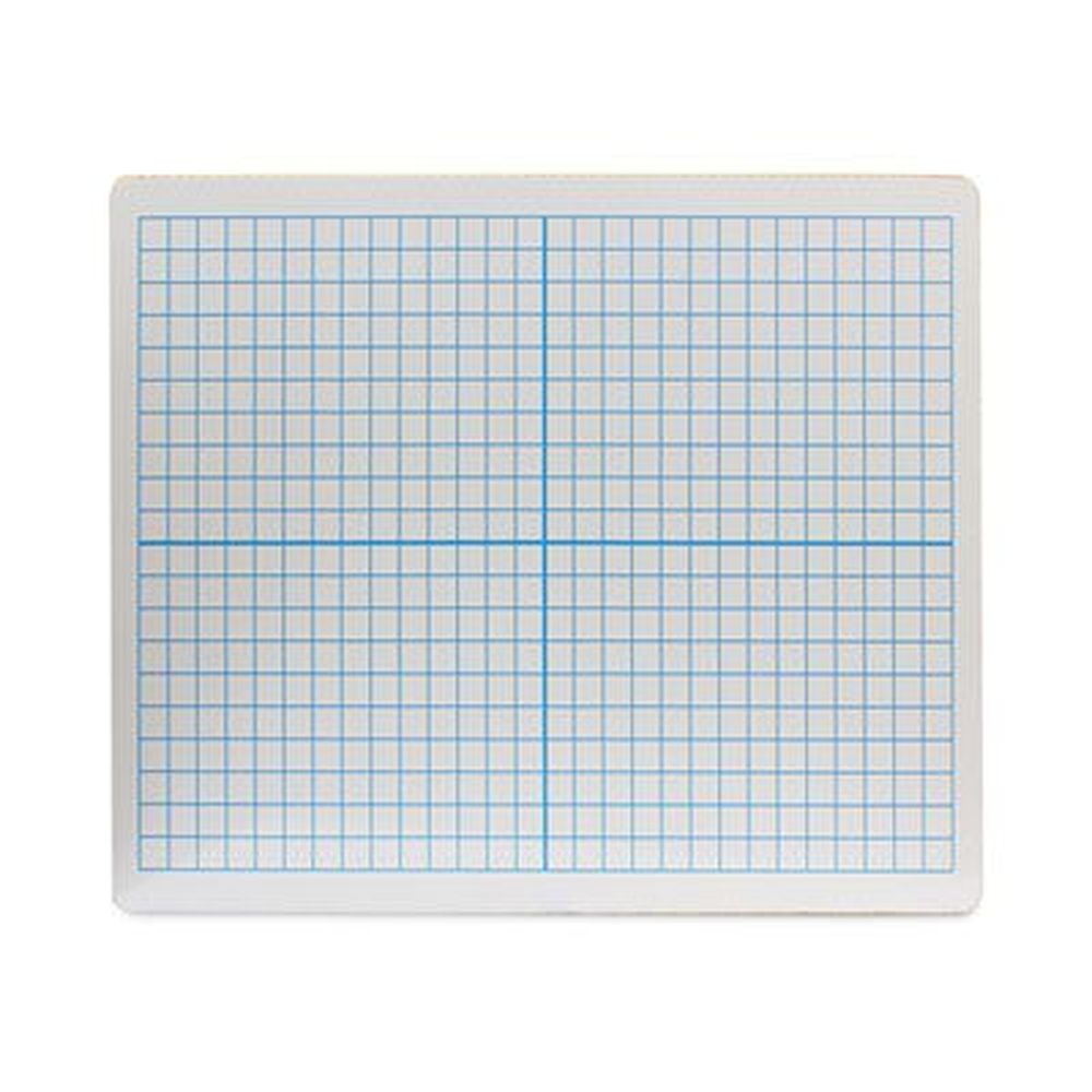 Flipside Xy Axis Front White Back Graphing Two-sided Dry Erase Board, 12 X 9 Inch -- 12 Per Pack