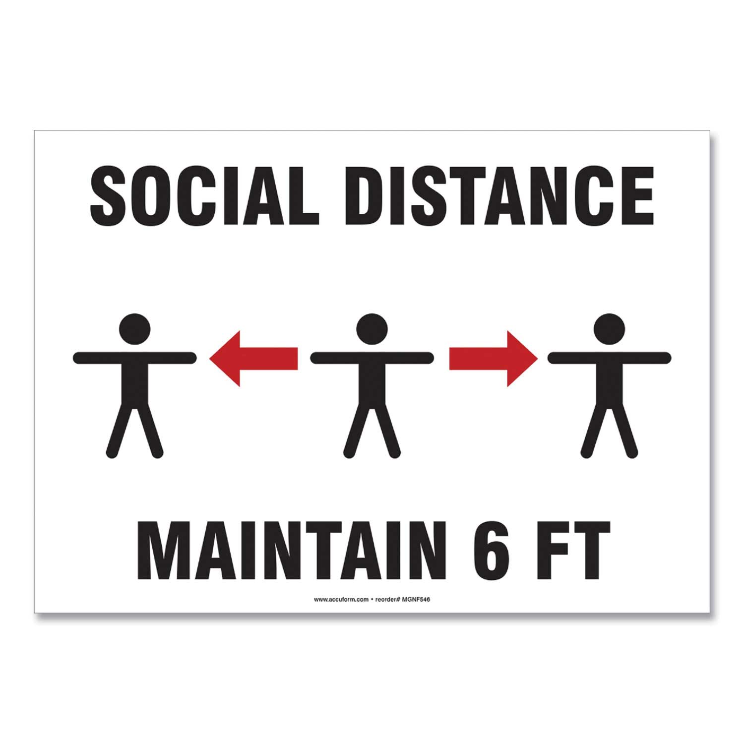 Social Distance Signs, Wall, 7 x 10, 