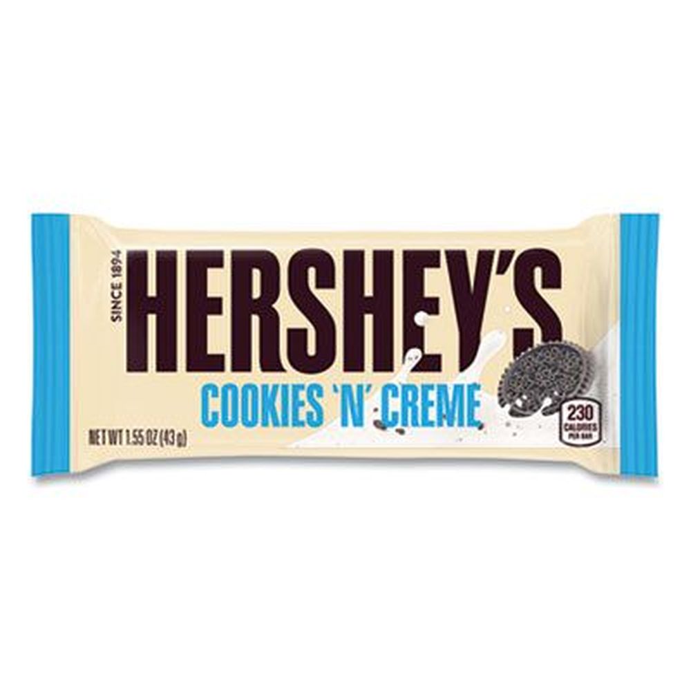 Hersheys Cookies N Crème Candy Bar, 1.55 Ounce Bar -- 36 bars per case