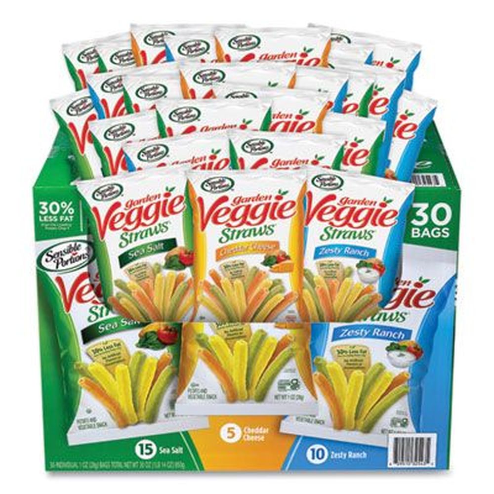 Sensible Portions Cheddar Cheese/sea Salt/zesty Ranch Veggie Straw, 1 Ounce -- 30 Per Case