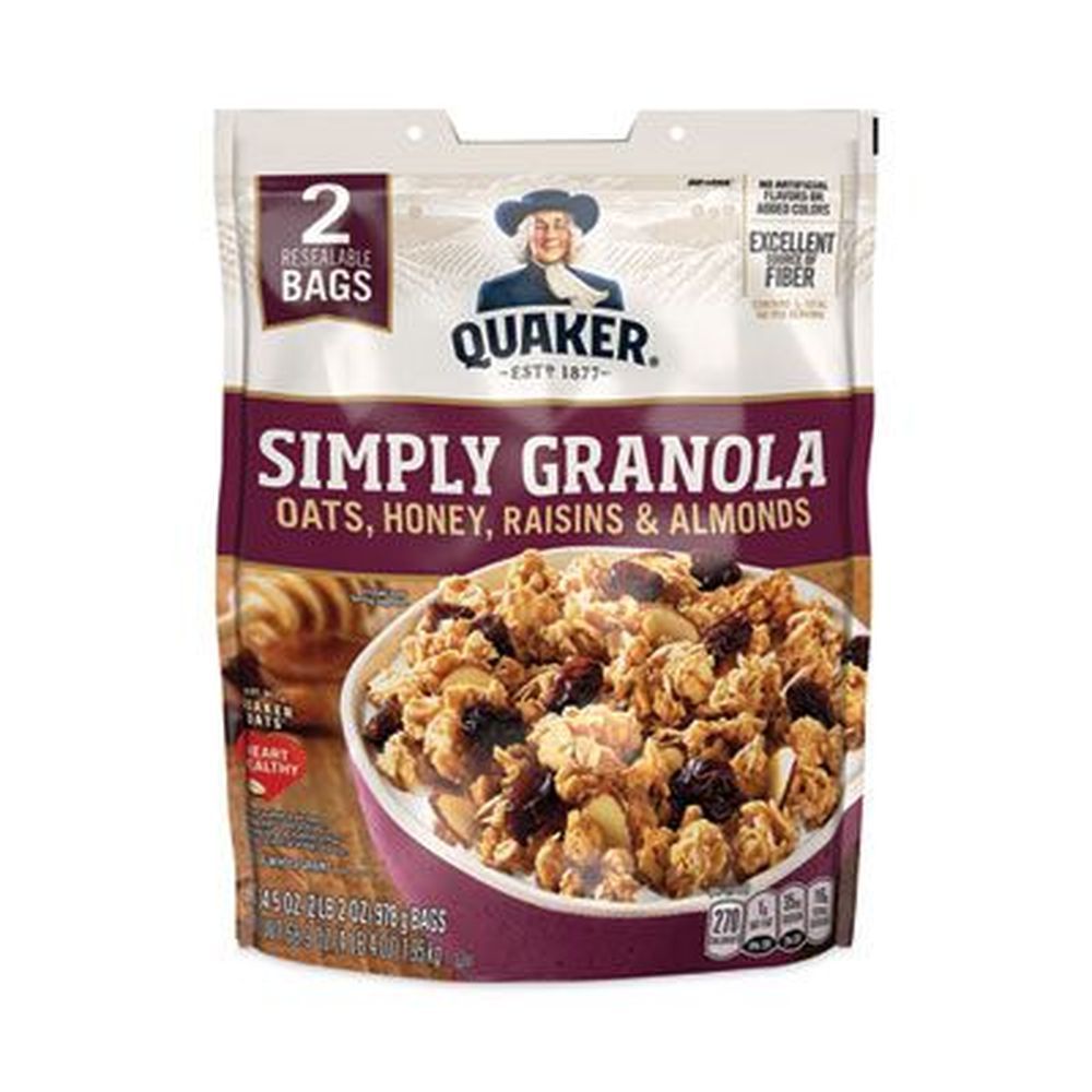 Quaker Oats Honey Raisins and Almonds Simply Granola, 34.5 Ounce Bag ...