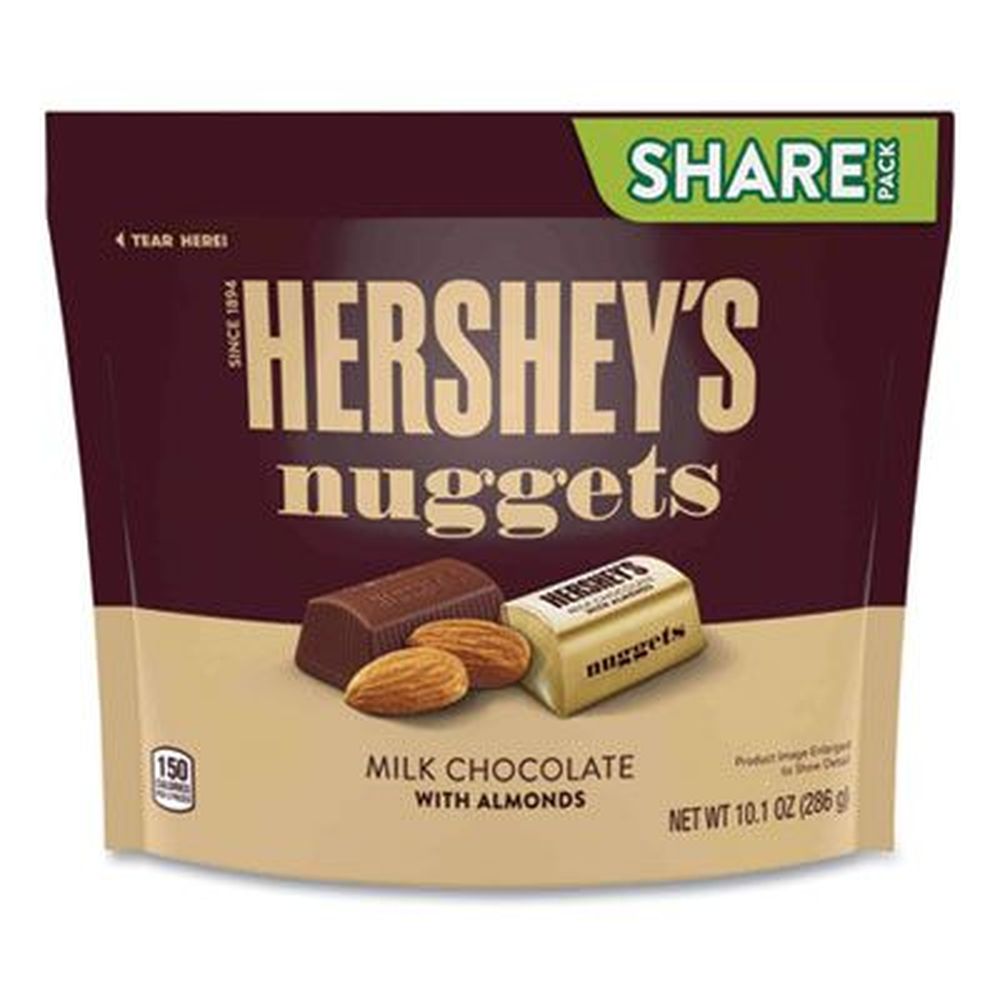 Hersheys Milk Chocolate Nuggets with Almonds, 10.1 Ounce Bag -- 3 per pack