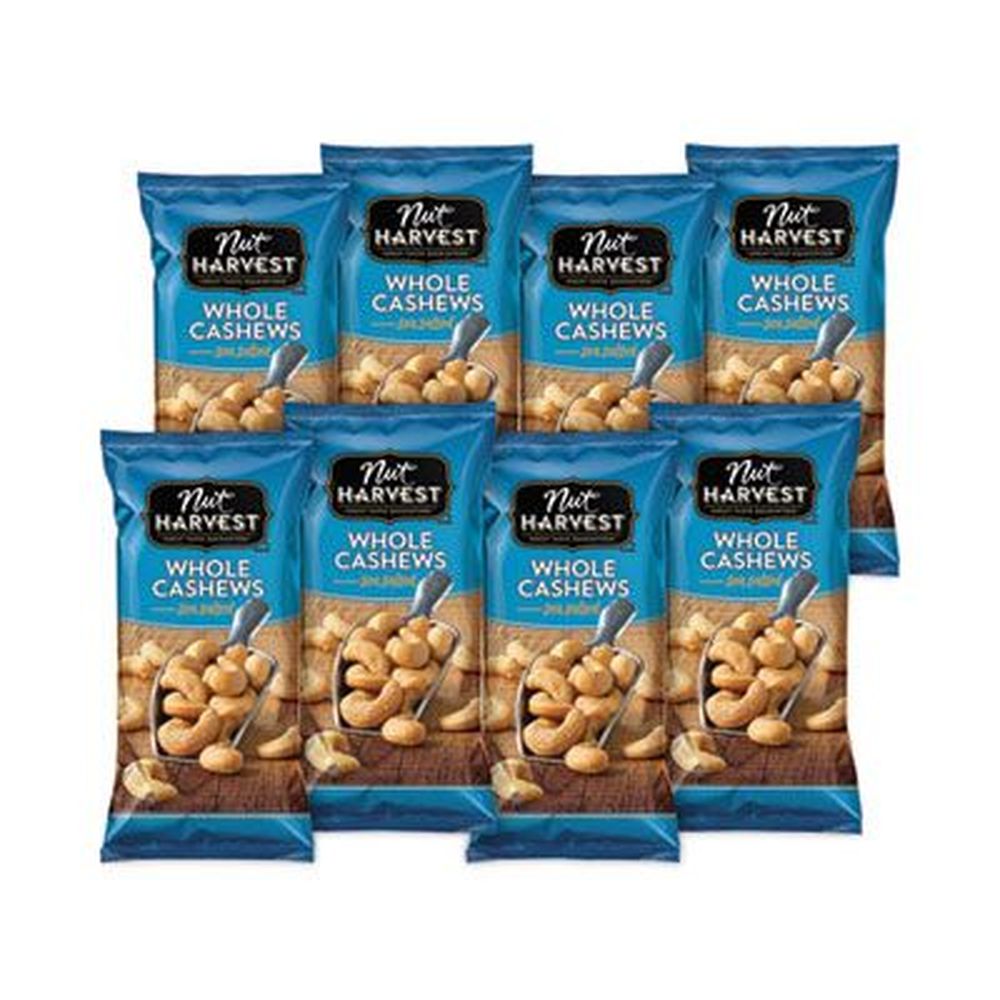 Nut Harvest Sea Salted Whole Cashews, 2.25 Ounce Pouch -- 8 Per Case