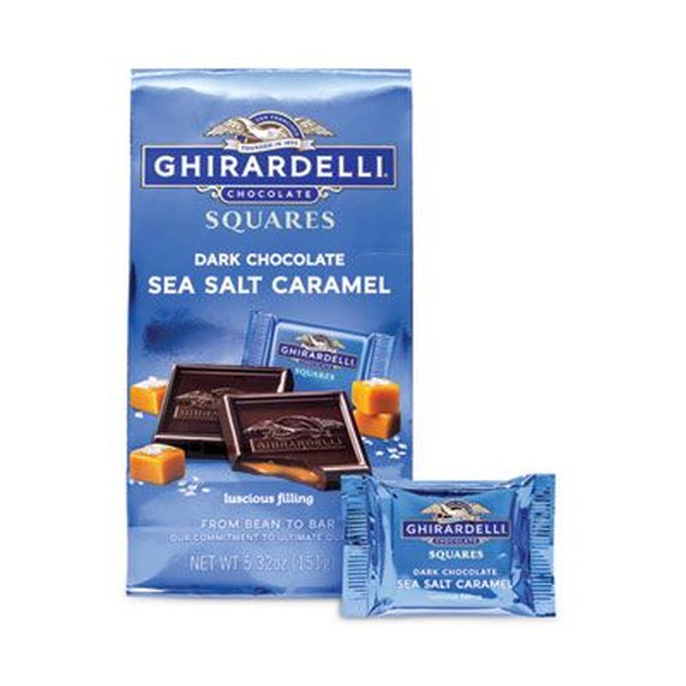 Ghirardelli Dark and Sea Salt Caramel Chocolate Squares, 5.32 Ounce