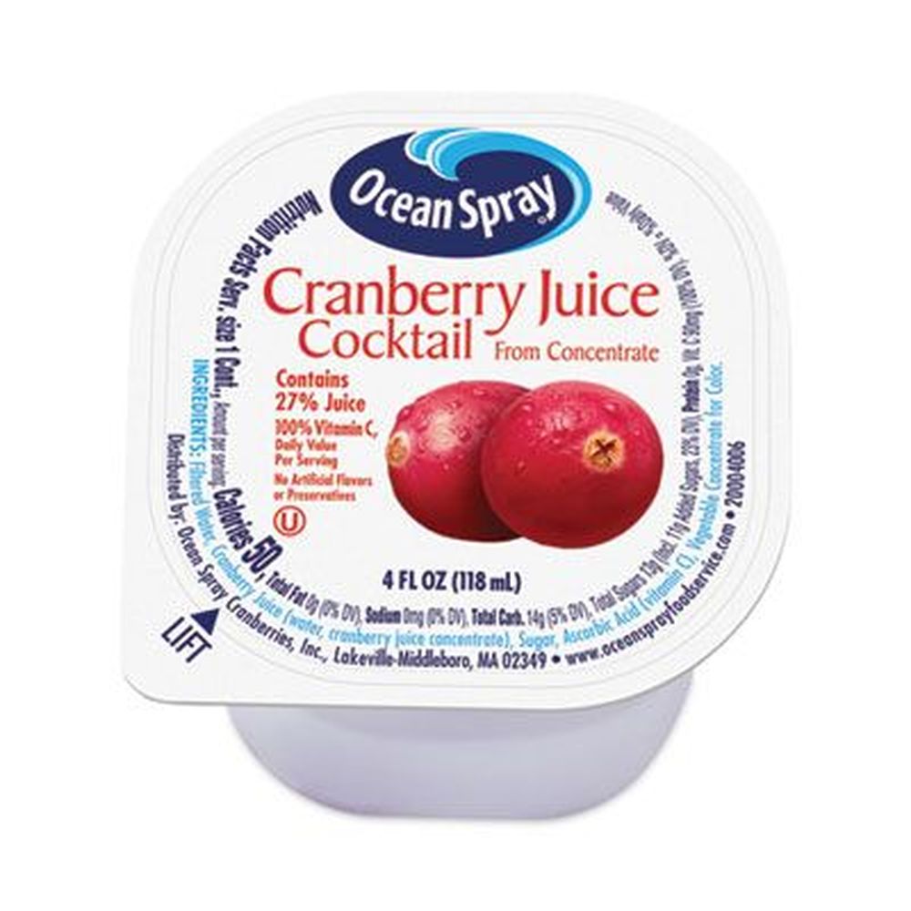 Ocean Spray Cranberry Juice Drink, 4 Ounce Cup -- 18 per box
