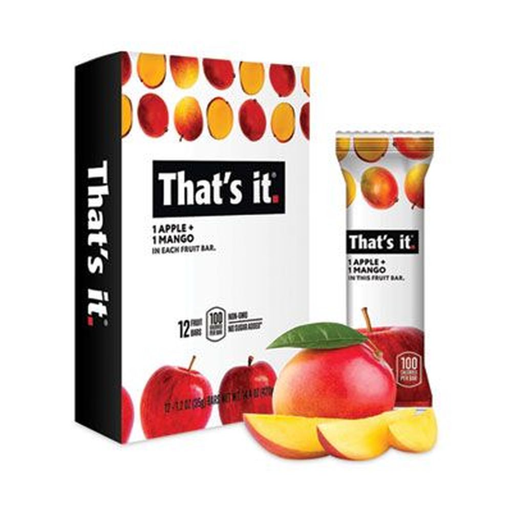 That's It Mango Probiotic Fruit Bars - Pack Of 12, 1.2oz Allergen Friendly Snack Bars With Prebiotics