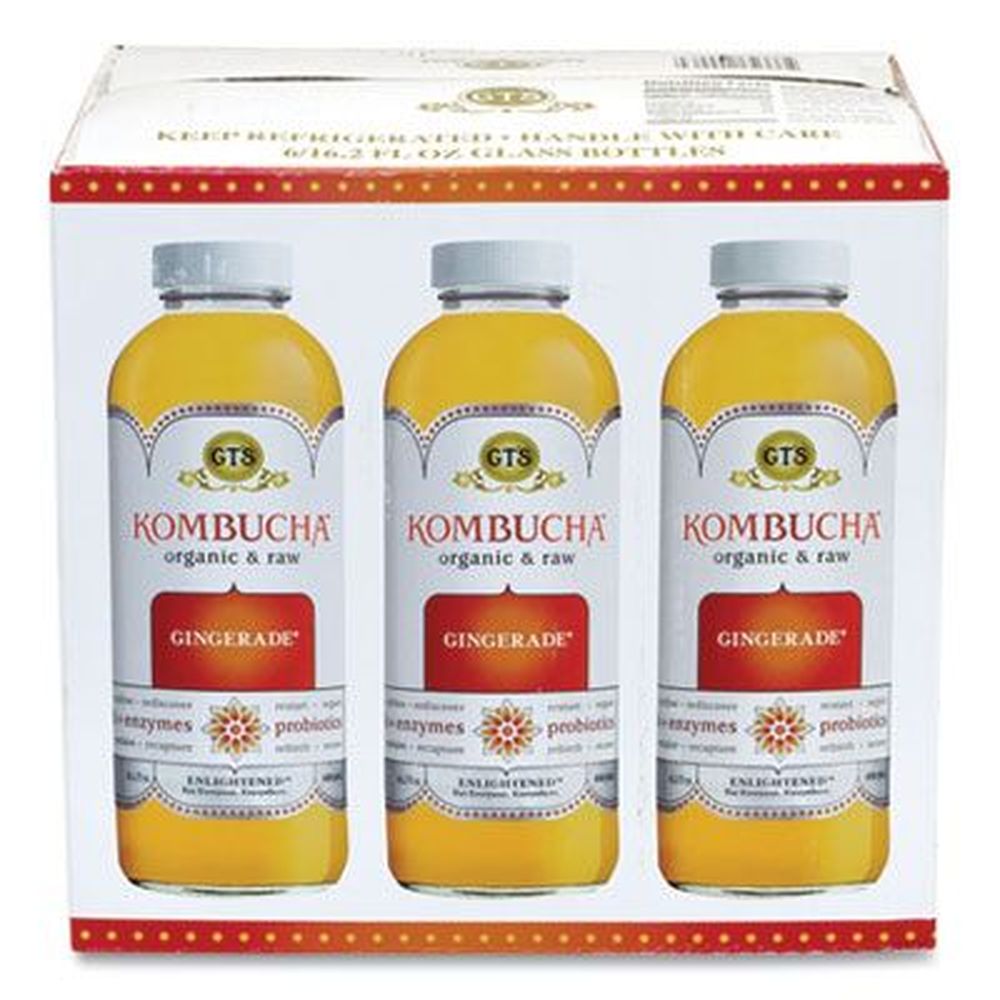 Gts Kombucha Organic Raw Gingerade Kombucha, 16.2 Ounce Bottle -- 6 Per Pack