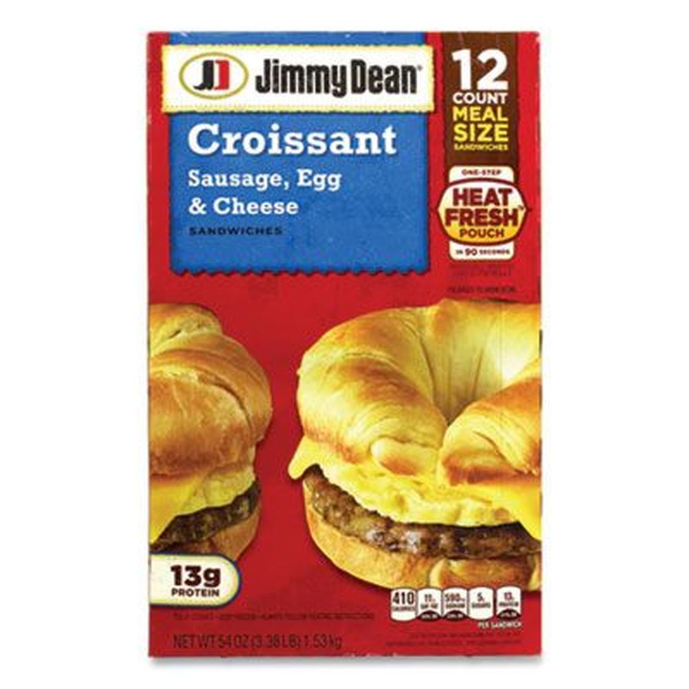 Jimmy Dean Sausage Egg and Cheese Croissant Breakfast Sandwich, 54 Ounce -- 12 per box
