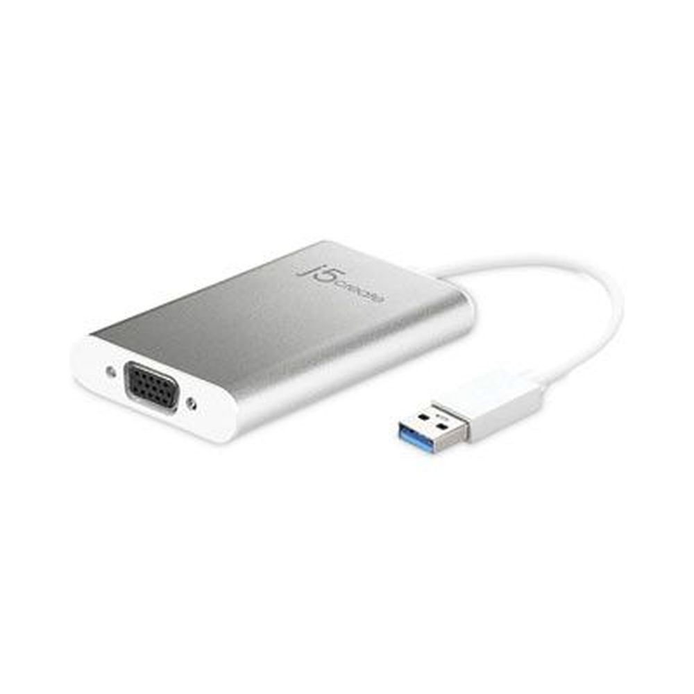 J5create Silver/white Usb To Vga Adapter, 5.91 Inch