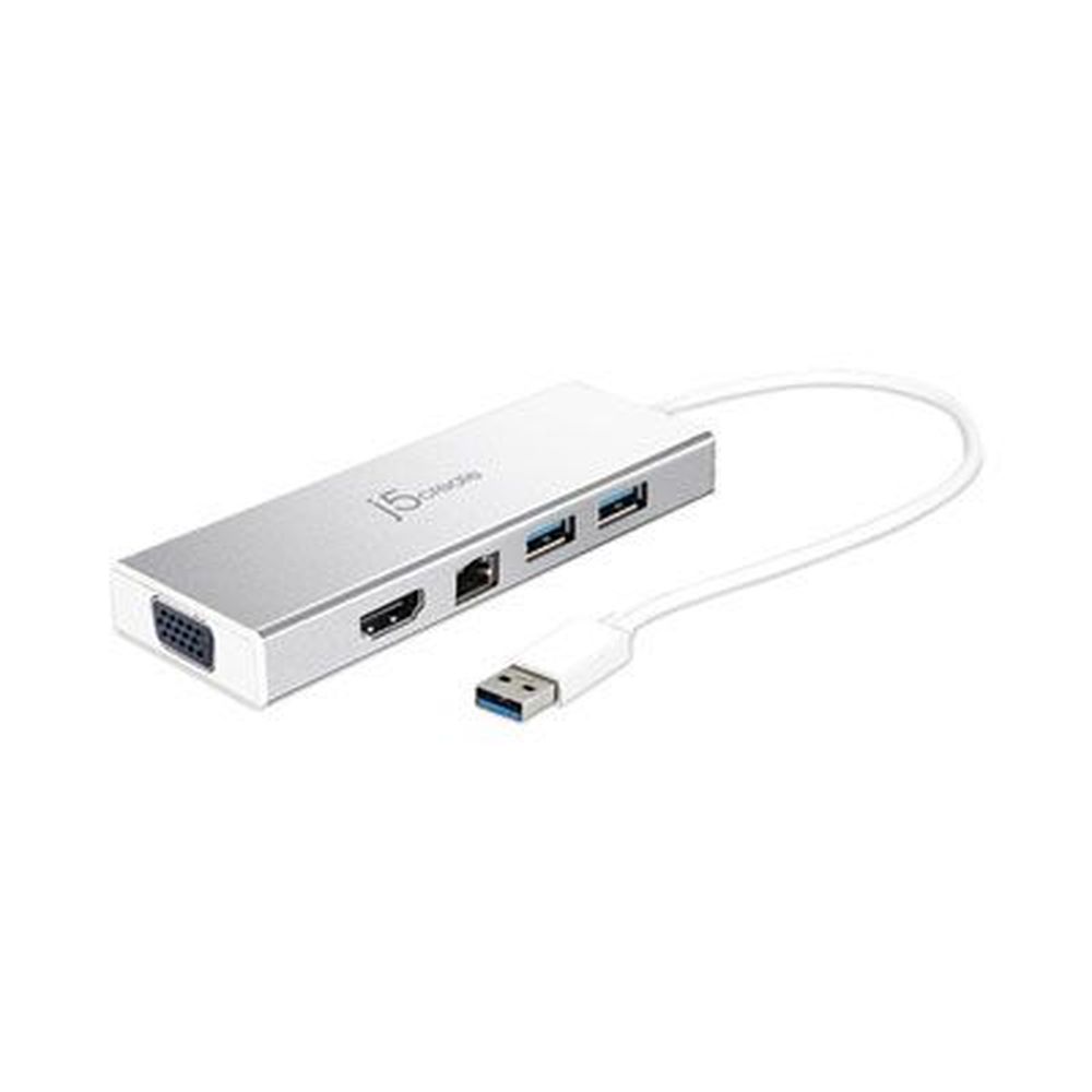 J5create Silver Dual Monitor Docking Station For Pc/mac
