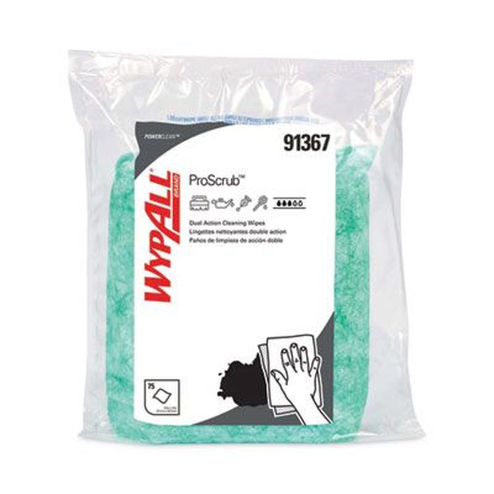 Wypall Citrus Scent Green Power Clean Proscrub Pre-saturated Wipes, 12 X 9.5 Inch - 75 Per Pack -- 6 Packs Per Case