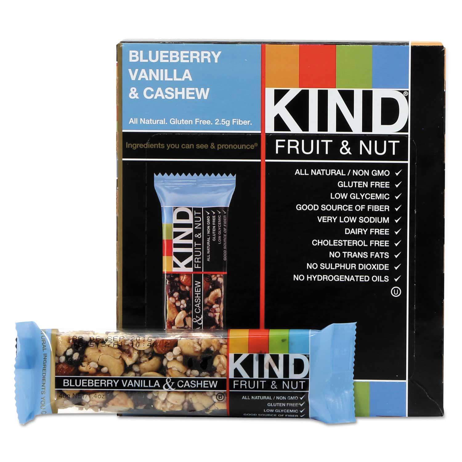 Kind Blueberry Vanilla and Cashew Fruit and Nut Bar, 1.4