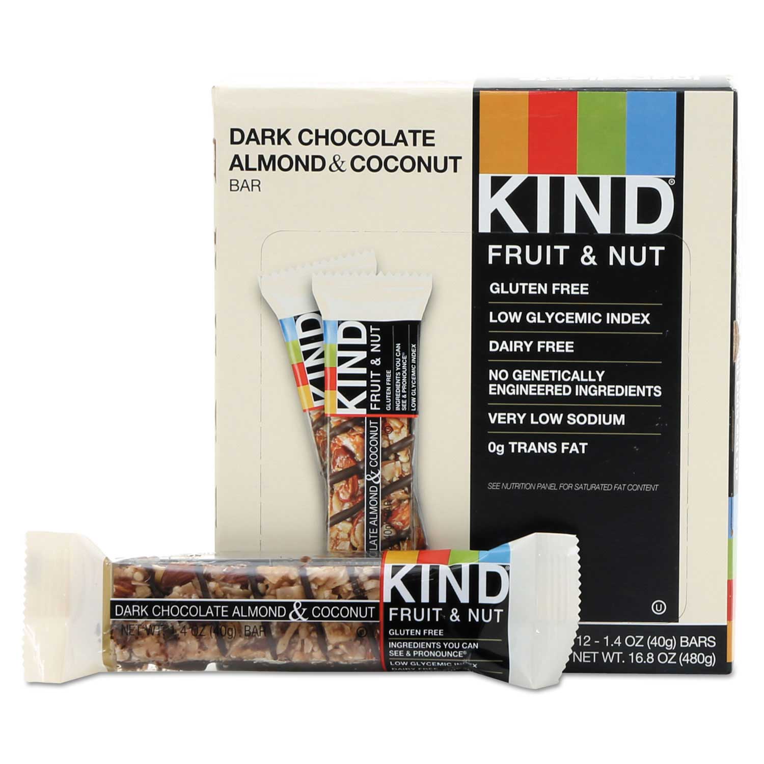 Kind Dark Chocolate Almond and Coconut Fruit and Nut Bar, 1.4 Ounce - 12 per box -- 1 box per case