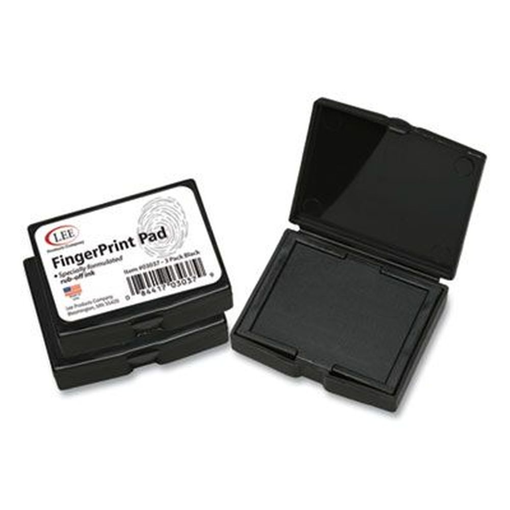 Lee Inkless Black Fingerprint Pad, 2.25 X 1.75 Inch -- 3 Per Pack
