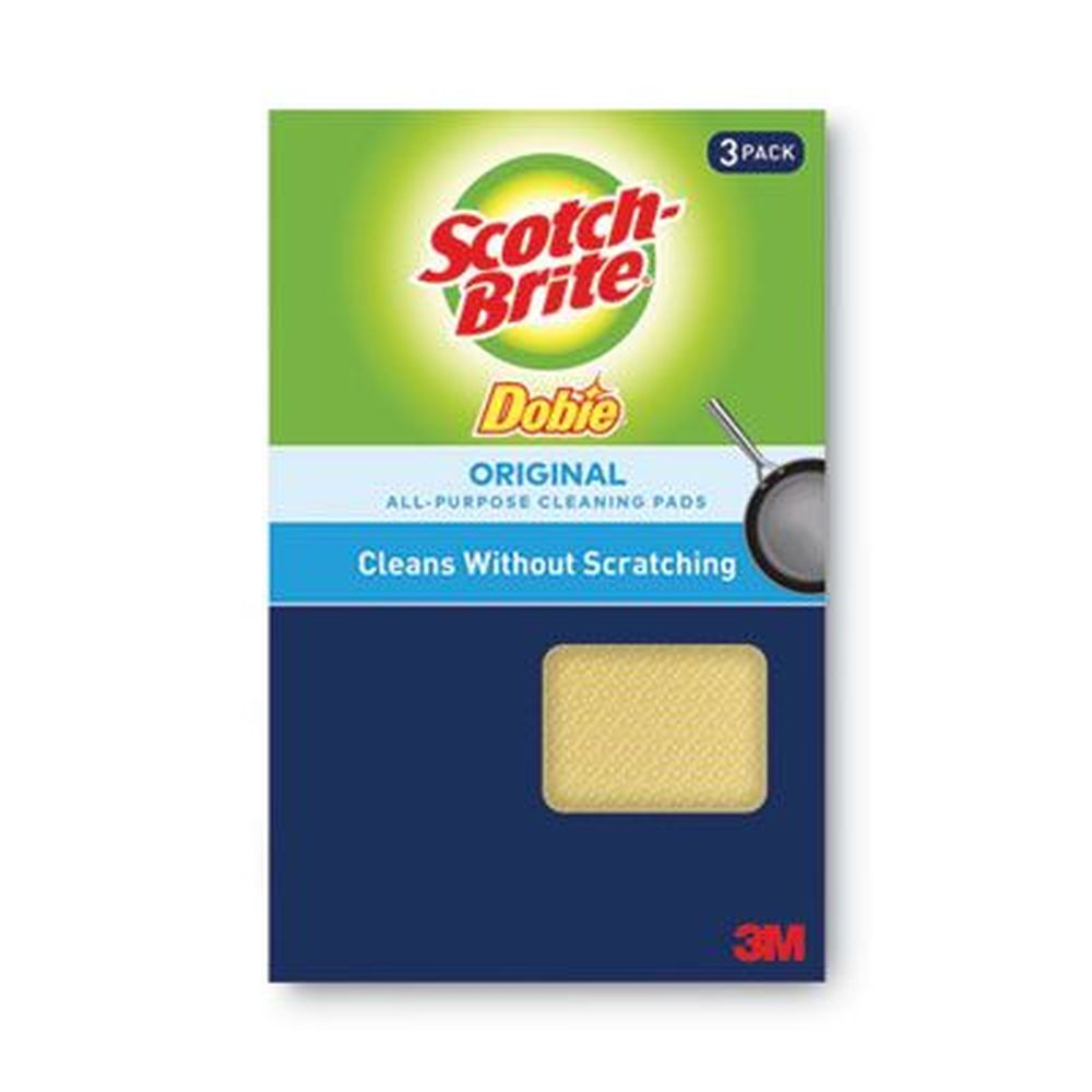Scotch-brite Yellow Dobie All-purpose Cleaning Pad, 4.3 X 2.6 Inch -- 8 Per Pack