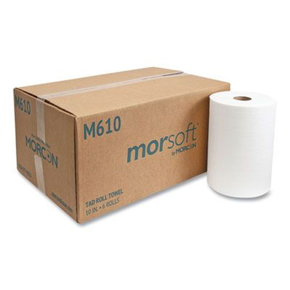 Morcon Tissue White 1-ply Tad Roll Towels, 10 Inch X 500 Feet -- 6 Rolls Per Case