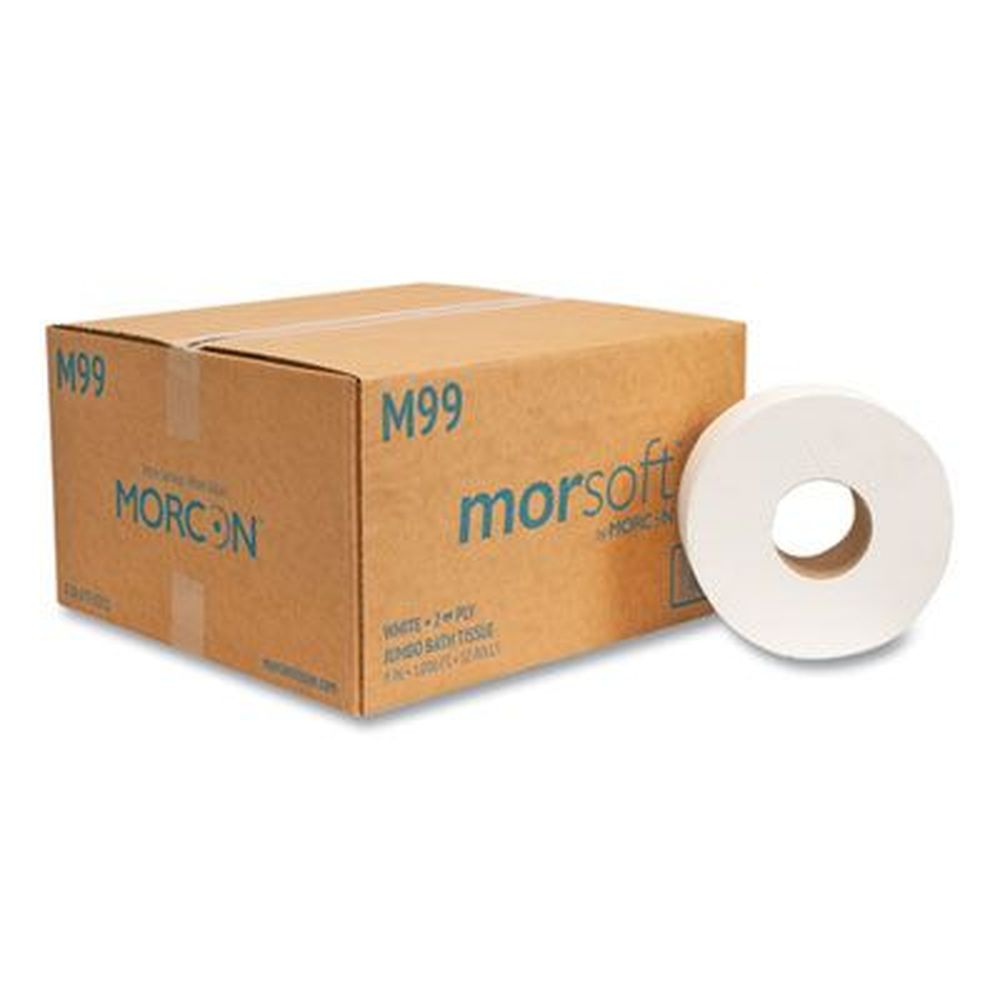 Morcon Tissue Septic Safe White 2ply Jumbo Bath Tissue, 3.3 Inch X 1000 Feet -- 12 Per Case