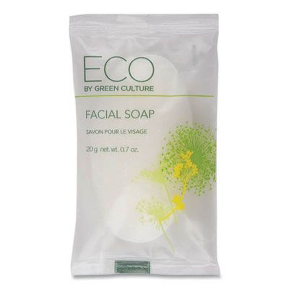 Eco By Green Culture Clean Scent Facial Soap Bar, 0.71 Ounce -- 500 Per Case