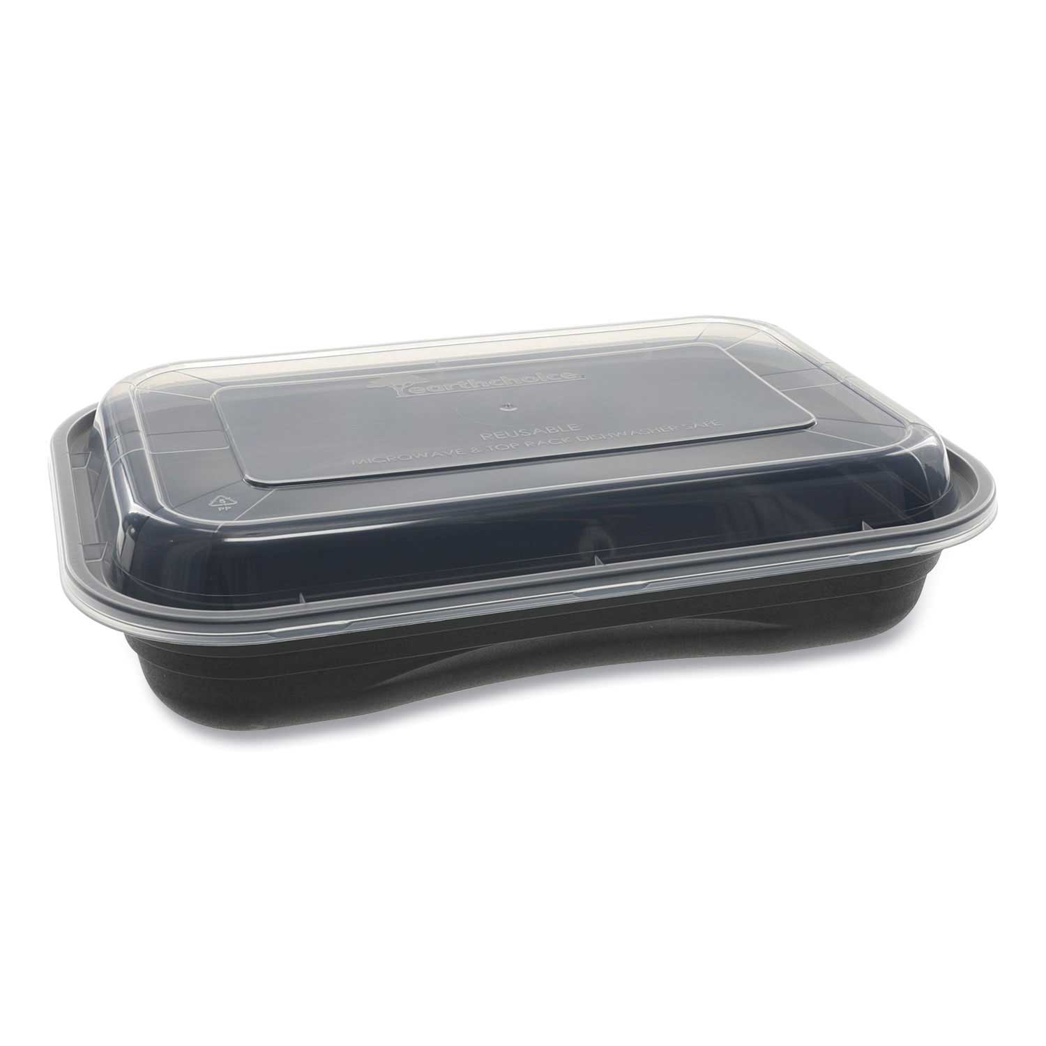 Pactiv EarthChoice Versa2Go Black and Clear Microwaveable Container, 27