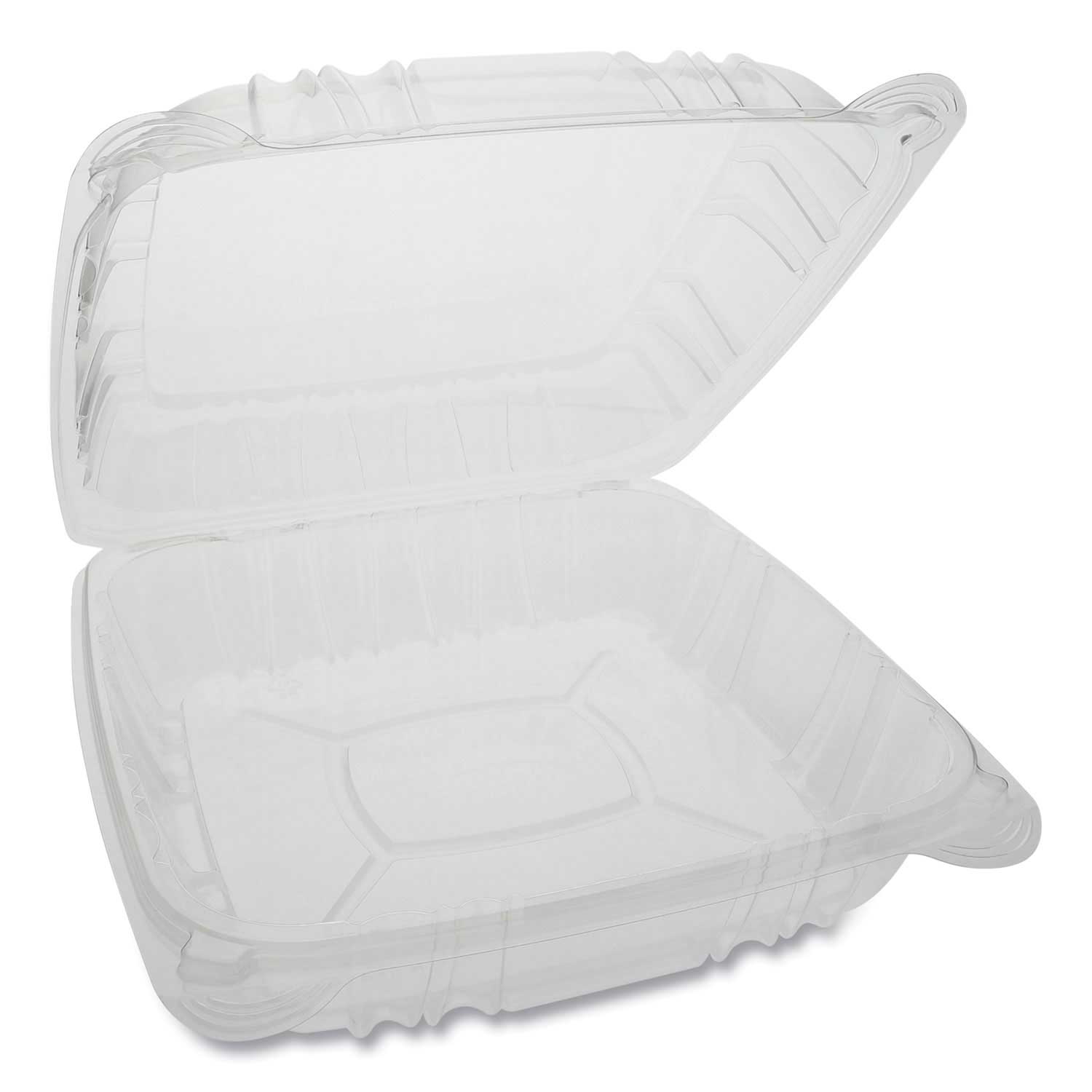 Pactiv Sensation SmartLock Clear Hinged Lid Container, 9.21 x 8.87 x 3.