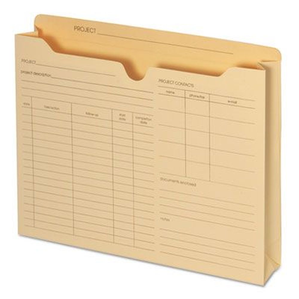 Pendaflex Manila Straight Tab Letter Size Preprinted Project Jacket -- 50 Per Box