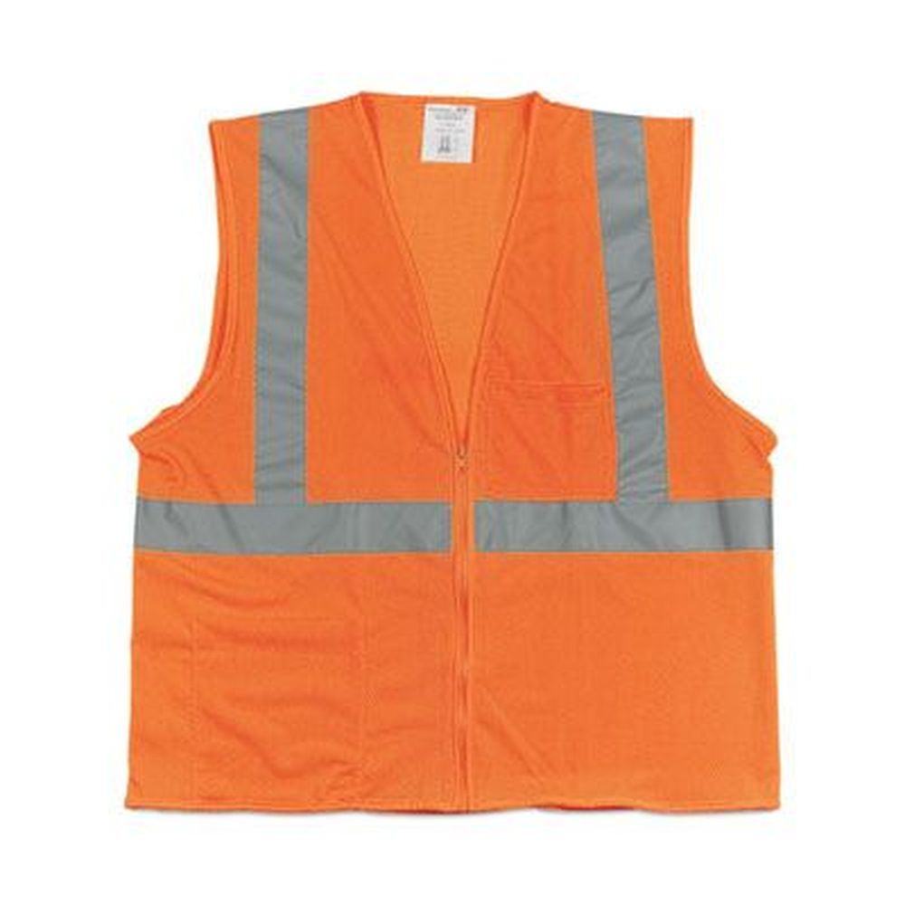 Pip Polyester Mesh 2x-large Hi-viz Orange Ansi Class 2 Hook And Loop Safety Vest