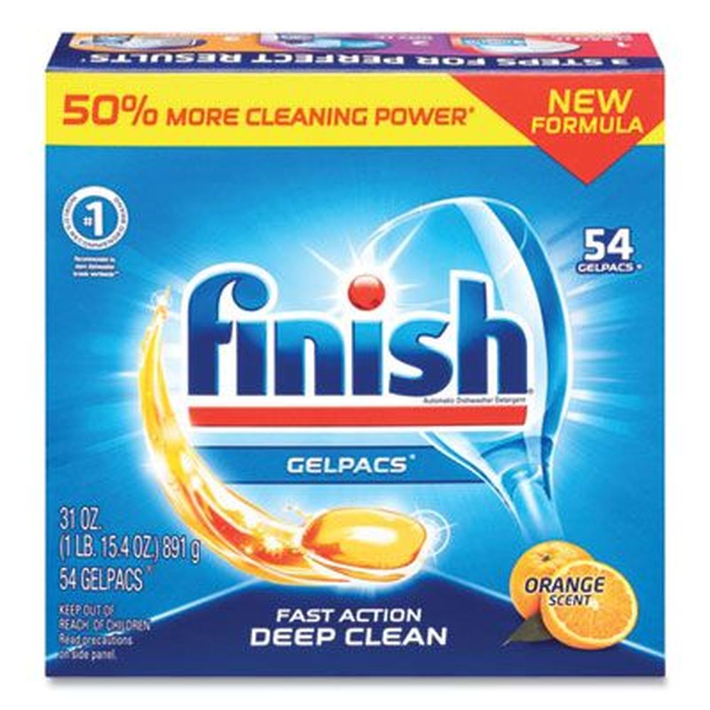 Finish Orange Scent Dish Detergent Gelpacs - 54 Per Box -- 4 Boxes Per Case