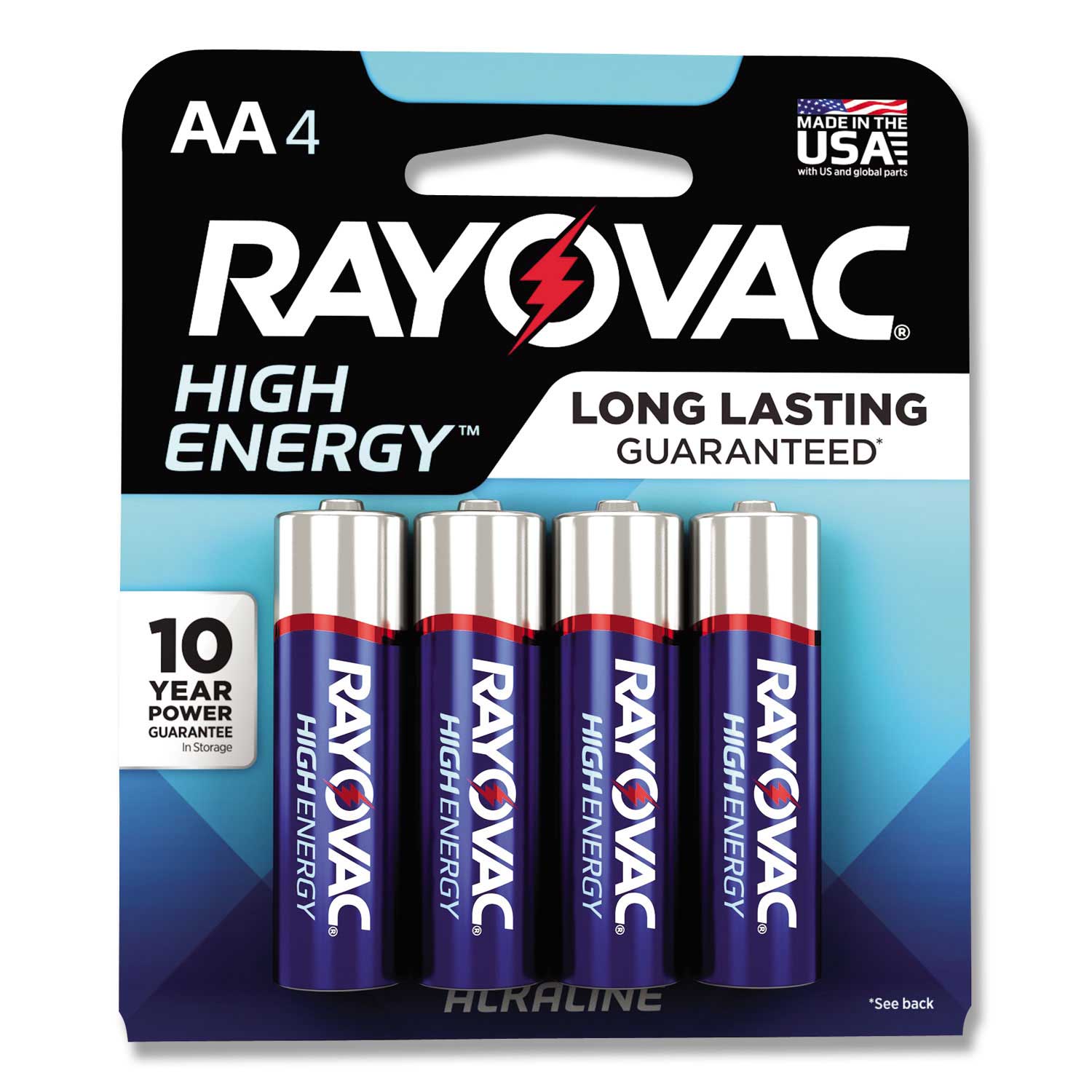 Rayovac High Energy Premium Alkaline 1.5 Voltage AA Battery 4 per